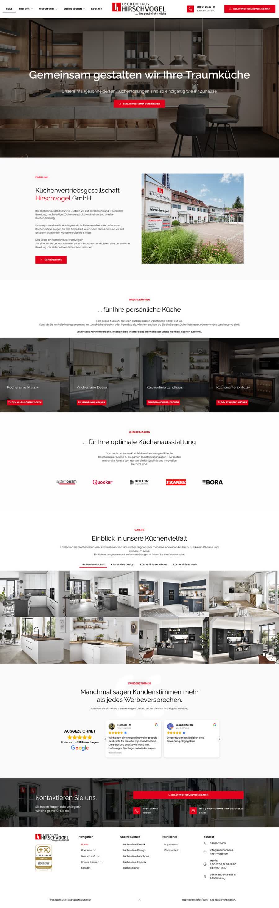 Küchenhaus Hirschvogel Website